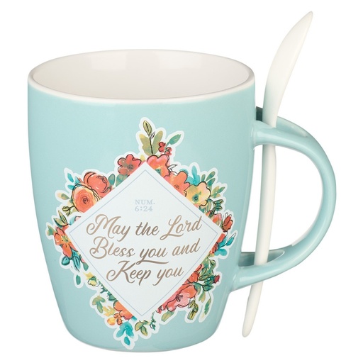 [MUG854] Mug & Spoon Bless You and Keep You