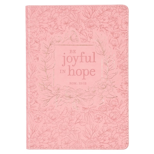 [JL639] Journal Be Joyful In Hope Pink Luxleather