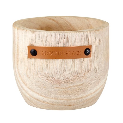 [J0055F] Wood Planter Grow In Grace