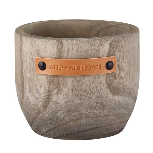 [J0057F] Wood Planter Filled With Peace
