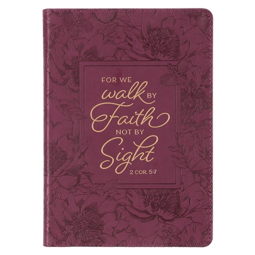 [JL641] Journal Walk By Faith Not By Sight Berry Luxleather