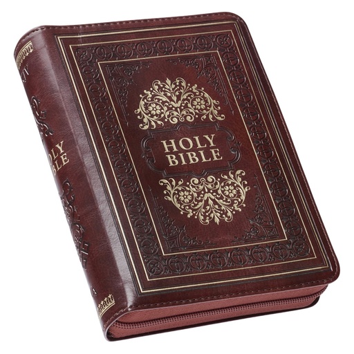 [KJV171] KJV Compact Bible Large Print Burgundy Zip