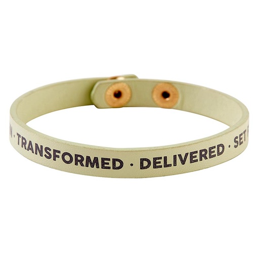 [L5904] Snap Bracelet Reborn Transformed Green Leather