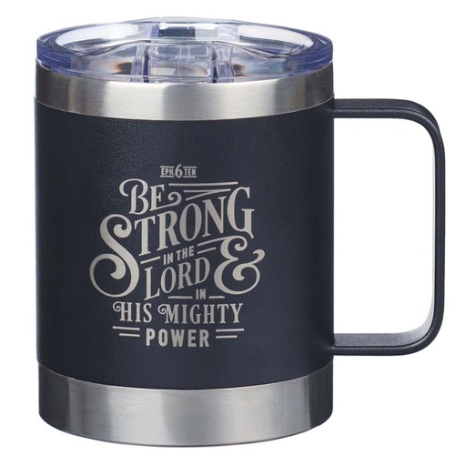 [SMUG219] Travel Mug Be Strong Camp Style Black Stainless Steel
