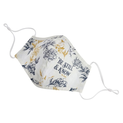 [MSK010] Face Mask Be Still White Blue Flowers