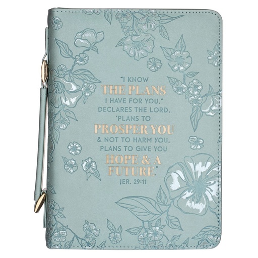[BBL710] Bible Case Large Green Flowers The Plans