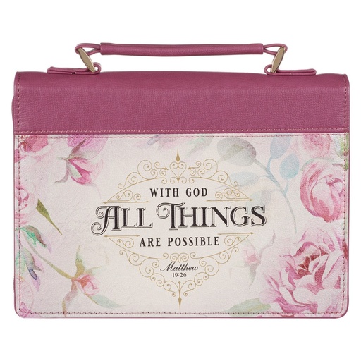 [BBL720] Bible Case Large Pink Flowers All Things