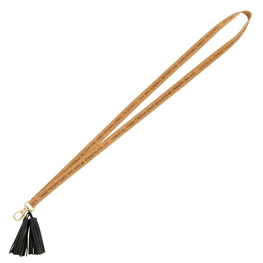 [J5700] Lanyard I Can Do  Things Through Christ Cork Leather
