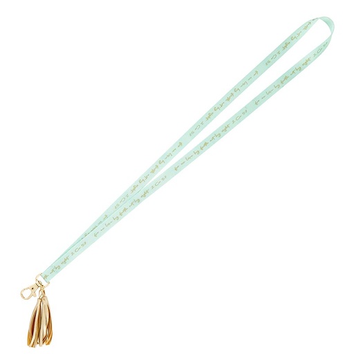 [J5702] Lanyard Live By Faith Turquoise Canvas