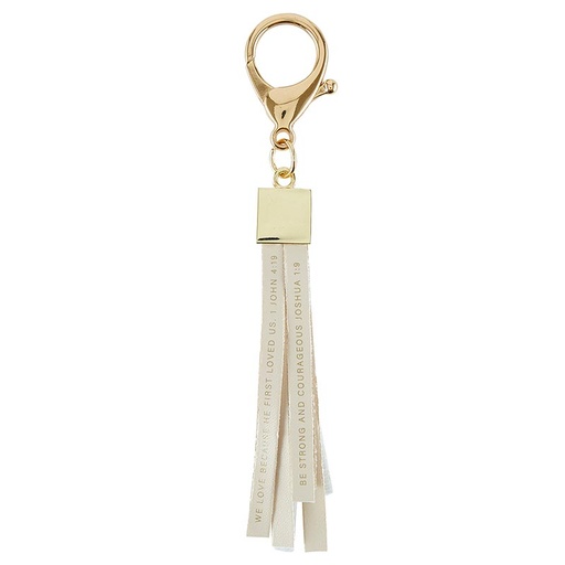 [J5707] Keyring Joshua 1:9 Linen