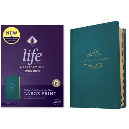 [9781496452085] NKJV Life Application Study Bible 3rd Ed L/P Teal Ind