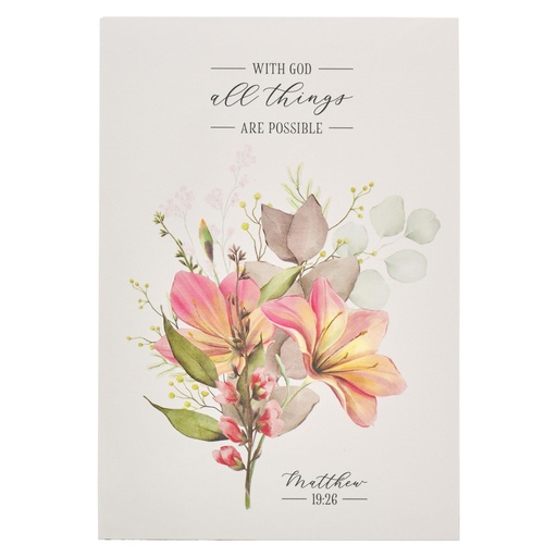 [NP074] Notepad All Things Are Possible Blue Floral