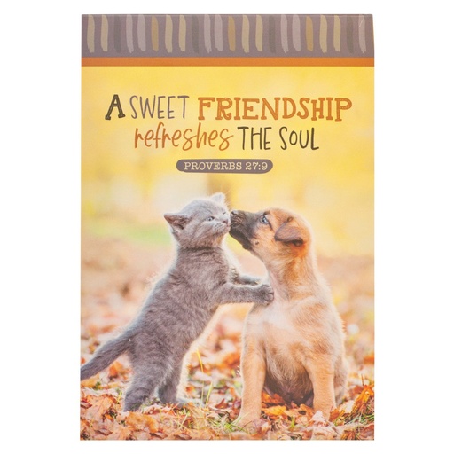 [NP078] Notepad Sweet Friendship Fall Puppy & Kitten