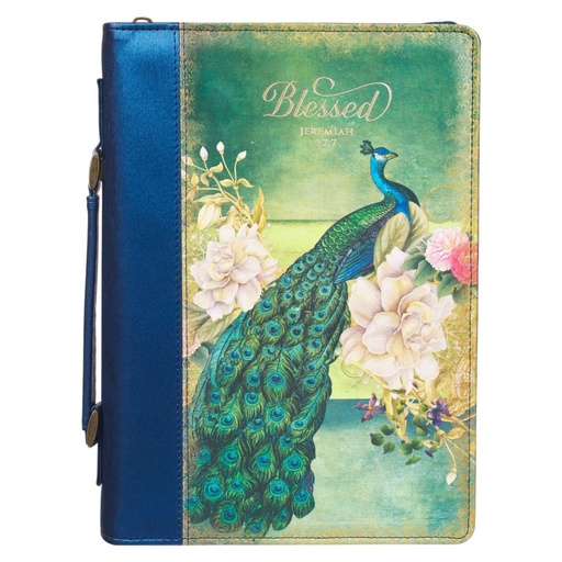 [BBL780] Bible Case Large Blessed Peacock Faux Leather