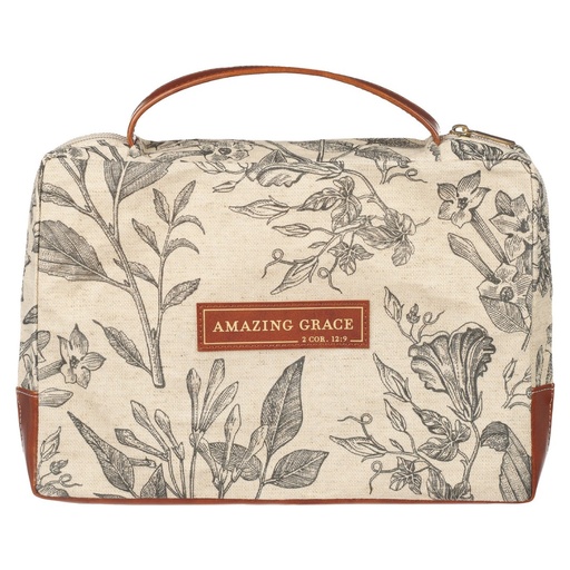 [BBL782] Bible Case Large Amazing Grace Brown Canvas