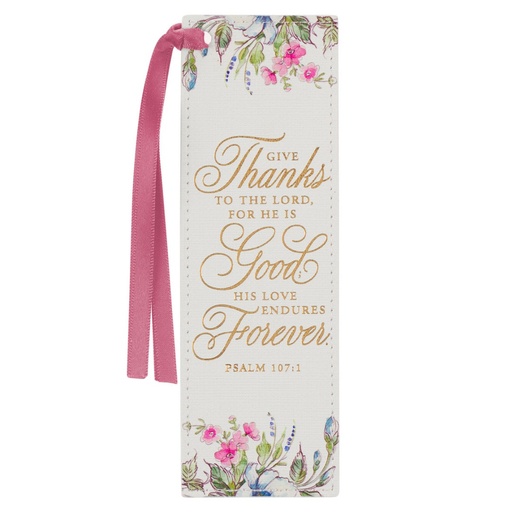 [BMF096] Pagemarker Give Thanks White Lace Faux Leather