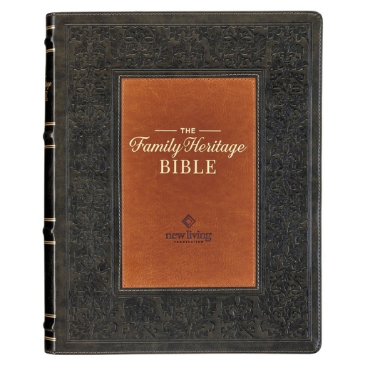 [FHB005] NLT Family Heritage Bible Twotone Brown Faux Leather