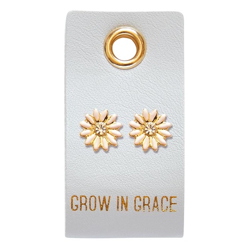 [J5752] Stud Earrings Grow In Grace Flower