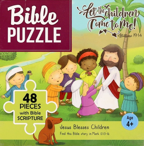 [9788772032245] Jesus Blesses Children Bible Puzzle 48 Pieces