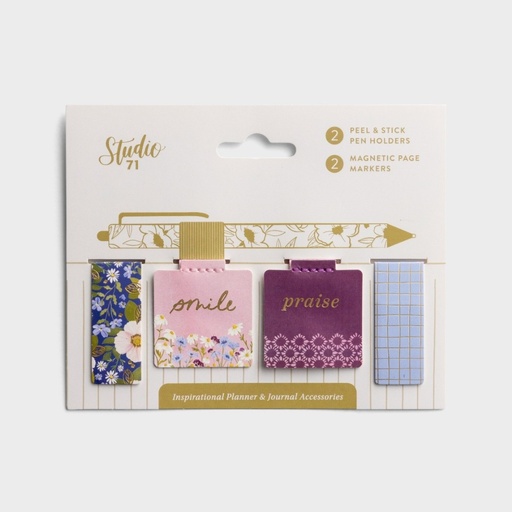 [U1745] Studio 71 Gold Page Marker Pen Holder Set