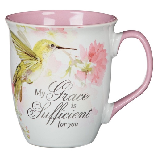 [MUG1104] Mug Hummingbird My Grace Is Sufficient For You Pink