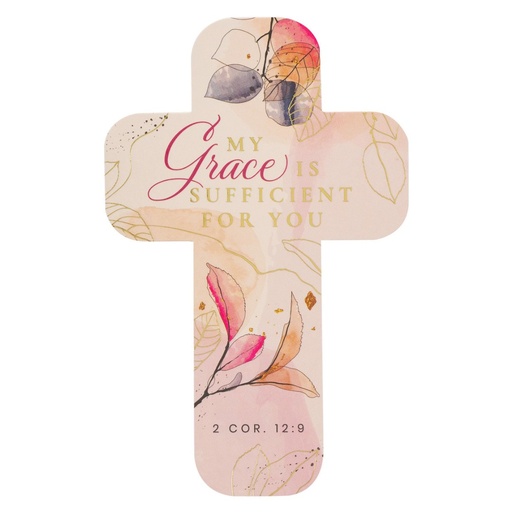 [BMC165] BMK Cross My Grace Is Sufficient Peach Floral 12Pk