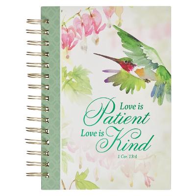 [JLW187] Journal Love Is Patient Green Wirebound