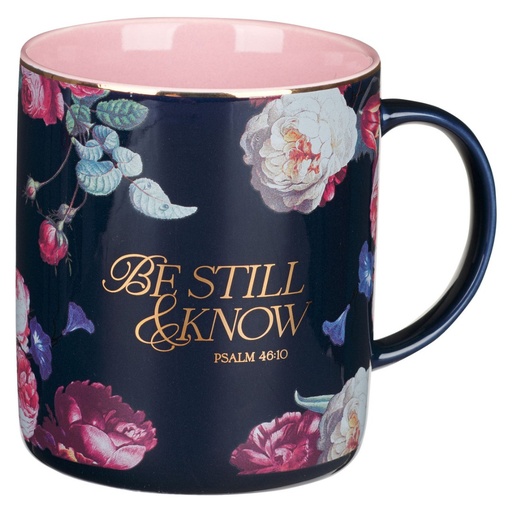 [MUG1107] Mug Be Still & Know Navy/Pink