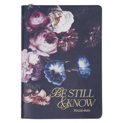 [JL729] Journal Classic Zip Be Still Ps. 46:10 Navy