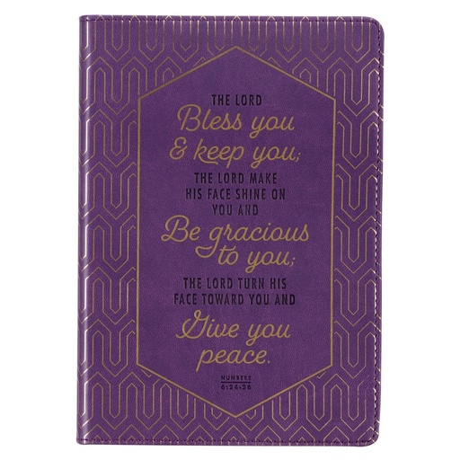 [JL671] Journal Classic Lord Bless You Purple Faux Leather