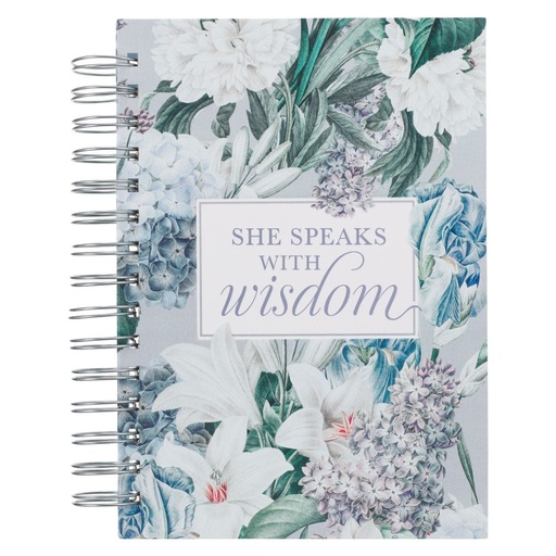 [JLW167] Journal She Speaks With Wisdom Green Wirebound