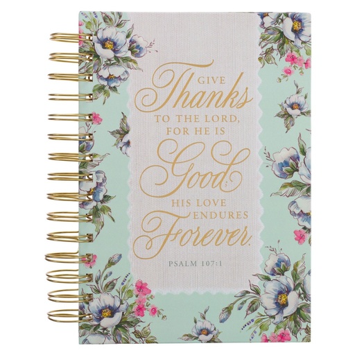 [JLW169] Journal Give Thanks White Lace Wirebound