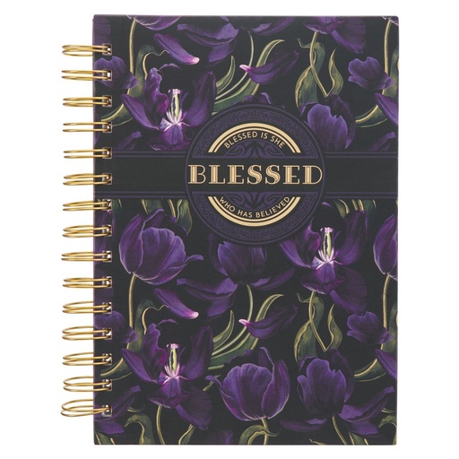 [JLW170] Journal Blessed Purple Tulip Wirebound
