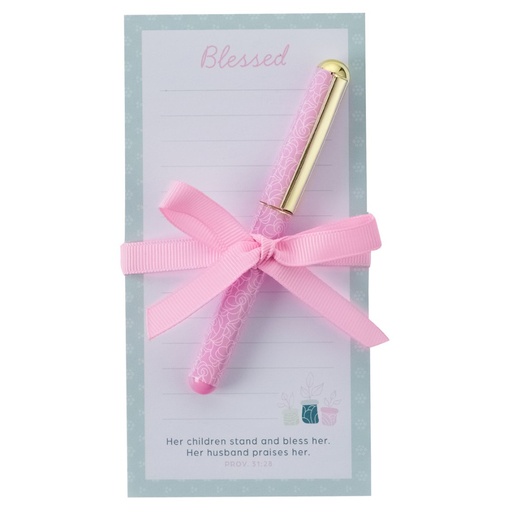 [FN058] Magnetic Notepad w/pen Blessed Prov. 31:28
