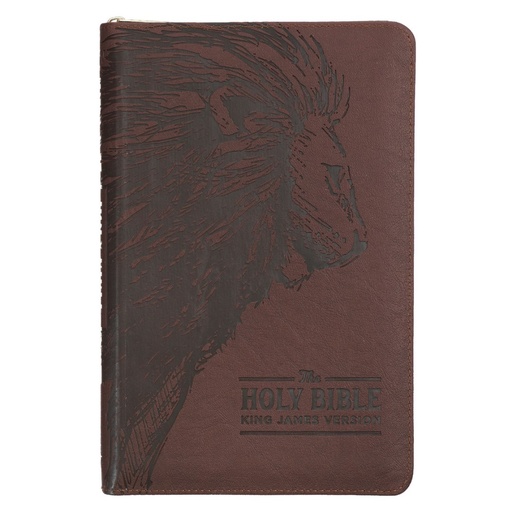[KJV229] KJV Deluxe Gift Brown Lion Luxleather Index
