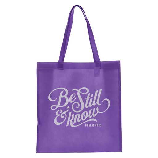 [TOT149] Tote Bag Be Still & Know Lavender Polyproylene