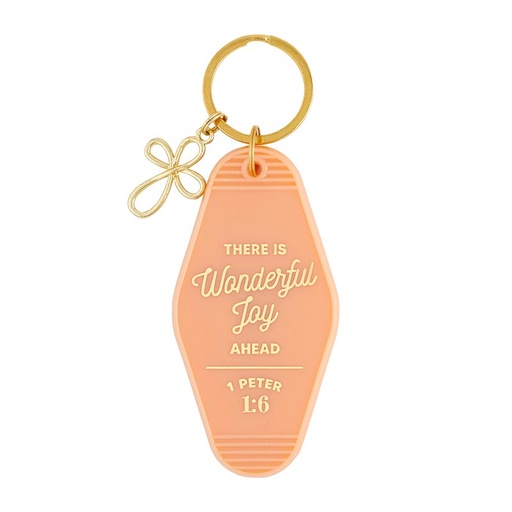 [J0072F] Keytag Wonderful Joy Orange Plastic