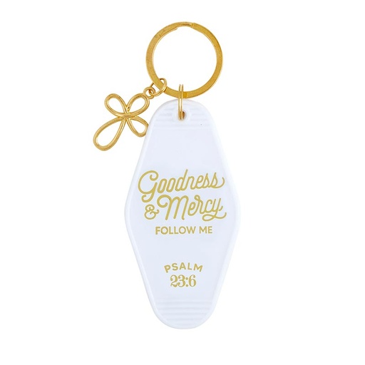 [J0077F] Keytag Goodness & Mercy White Plastic