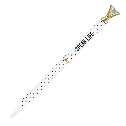 [N1452F] Mini Gem Pen Speak Life White