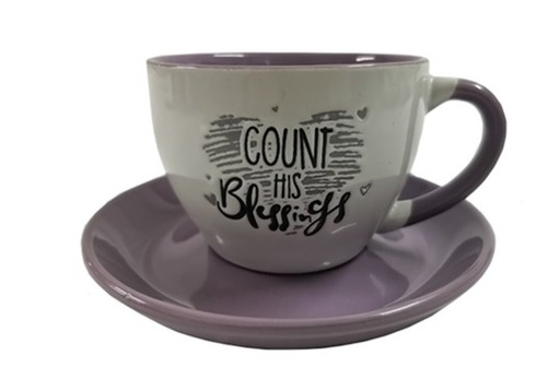 [GEMG5956-OM] Mug With Plate Set Count His Blessings