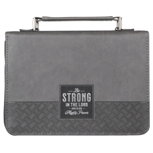 [BBL807] Bible Cover L Be Strong In The Lord Grey Tu/Tone