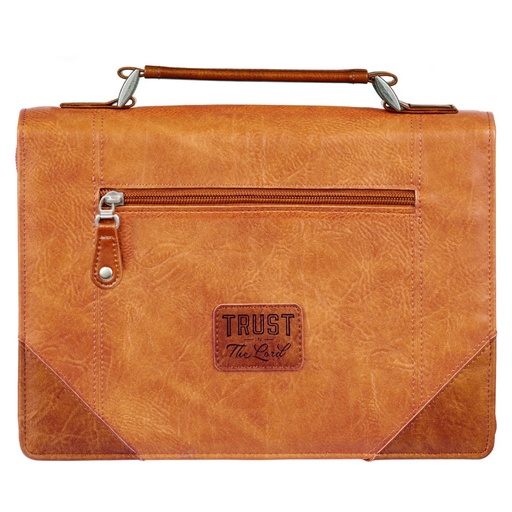 [BBL806] Bible Cover Large Trust In the Lord Tan & Honey
