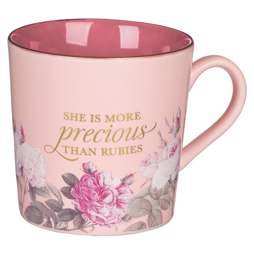[MUG1014] Mug She Is More Precious Than Rubies Pink