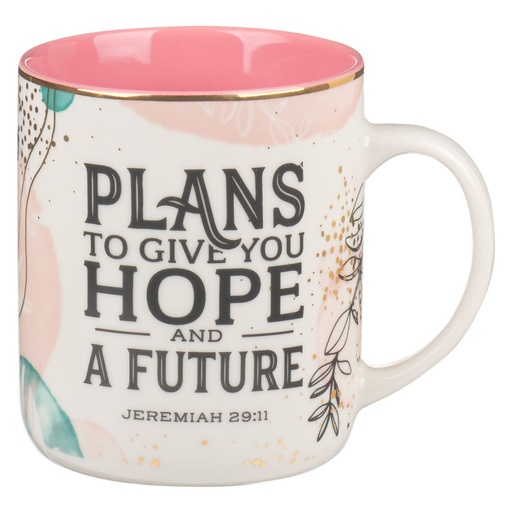 [MUG990] Mug Plans To Give You Hope & A Future Muted Waterolour