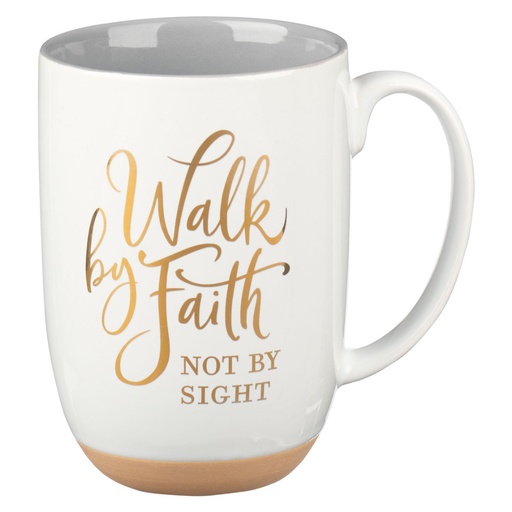 [MUG993] Mug Walk By Faith Not By Sight White