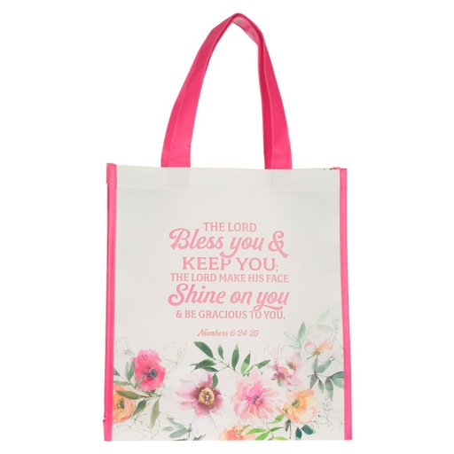 [TOT178] Tote Bag Bless You & Keep You Pink Non Woven Coated