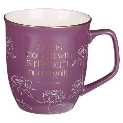 [MUG1106] Mug She Is Clothed Purple Ceramic