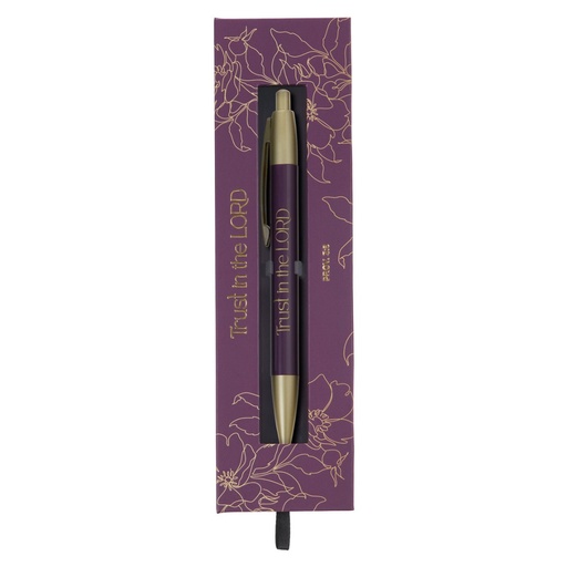 [PEN382] Gift Pen Trust In The Lord Purple Bloom