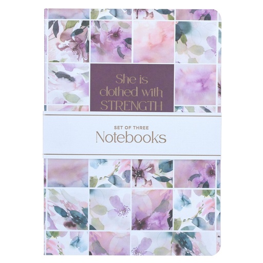 [NBS076] Notebook Set 3 She Is Clothed Pruple Bloom