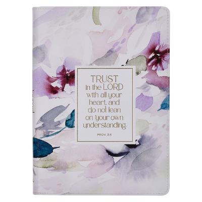 [JL725] Journal Classic Zip Trust In The Lord Purple Bloom